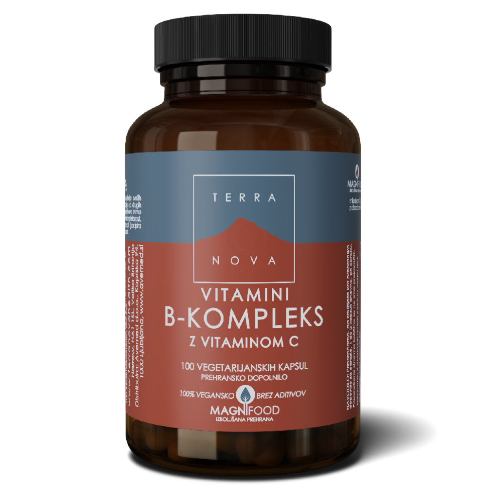 Terranova Vitamini B-kompleks z vitaminom C, 100 kapsul