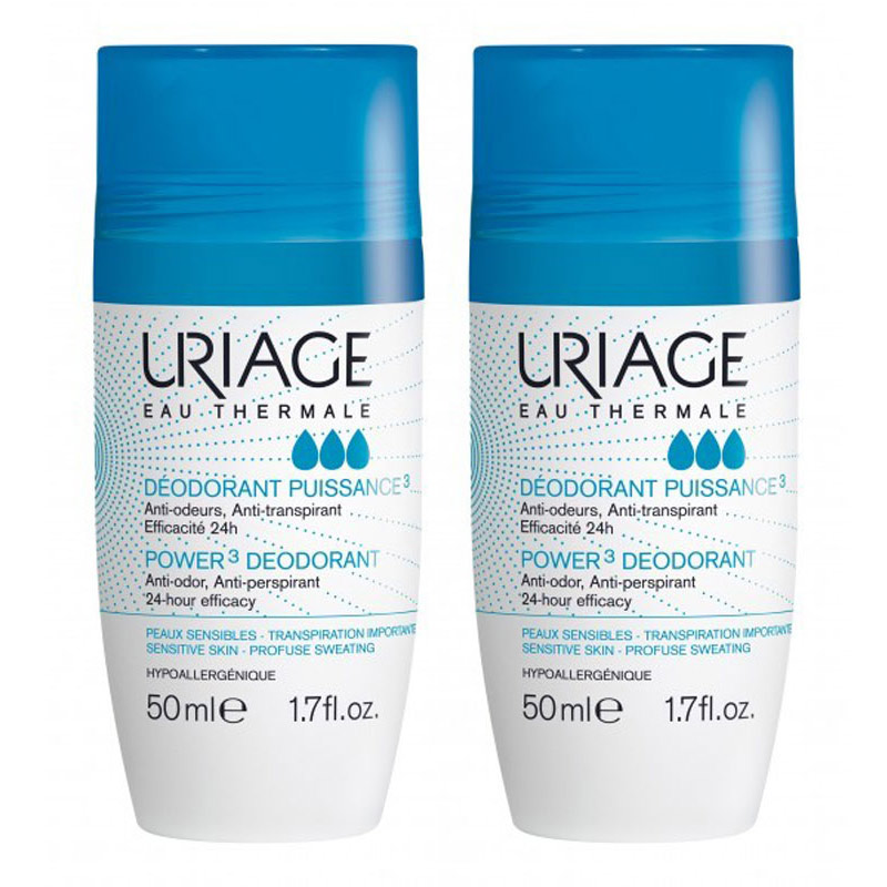 Uriage 3-activ, deodorant roll-on - paket
