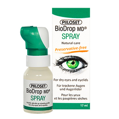 Piiloset Biodrop MD, pršilo za suho oko in veke (17 ml)