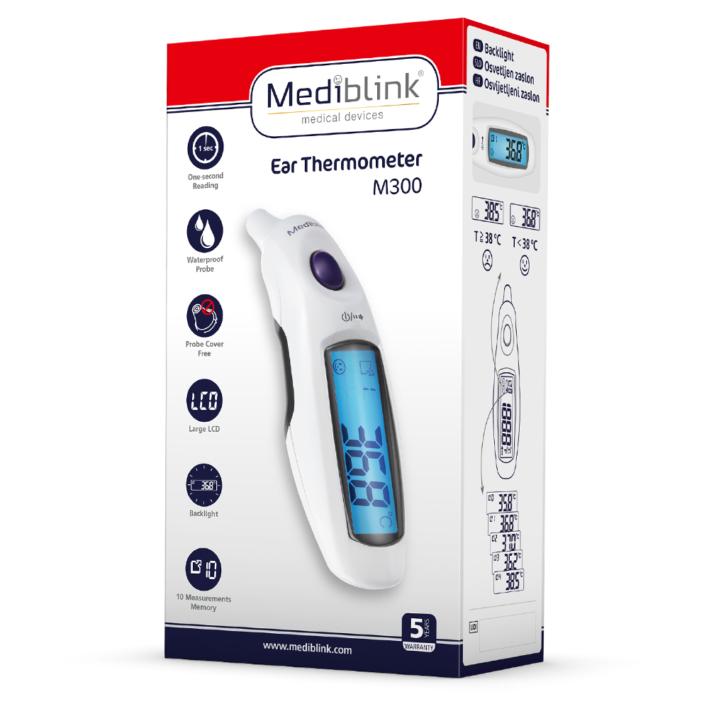 Mediblink M300, ušesni termometer (1 komplet)