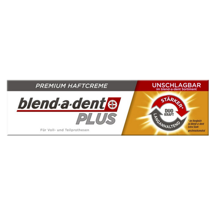 Blend-a-dent Plus, pričvrstilna krema za zobne proteze - dvojna moč (40 g)