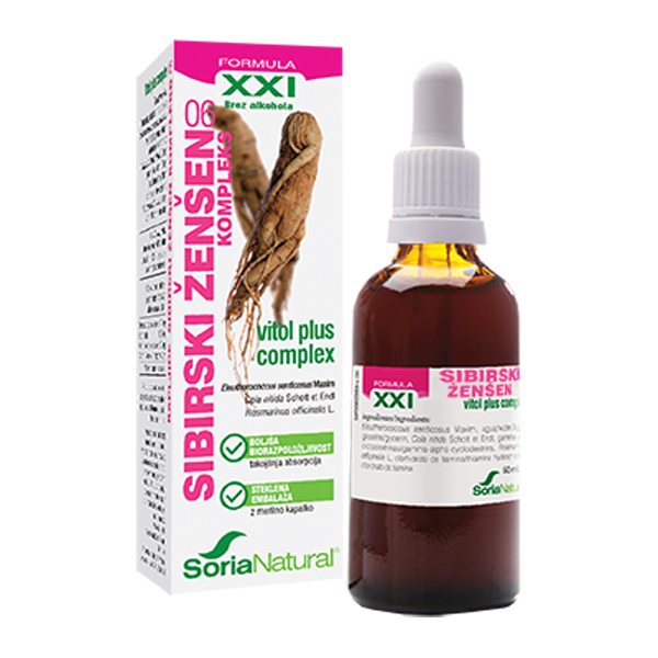 Soria Natural Sibirski ženšen kompleks XXI, kapljice (50 ml)