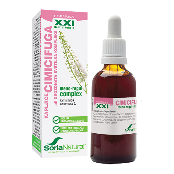 Soria Natural Cimicifuga kompleks XXI, brezalkoholne kapljice (50 ml)