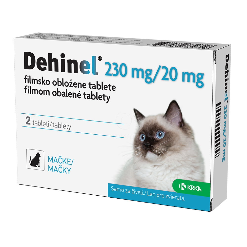 Dehinel 230 mg/20 mg Krka, filmsko obložene tablete za mačke (2 tableti)