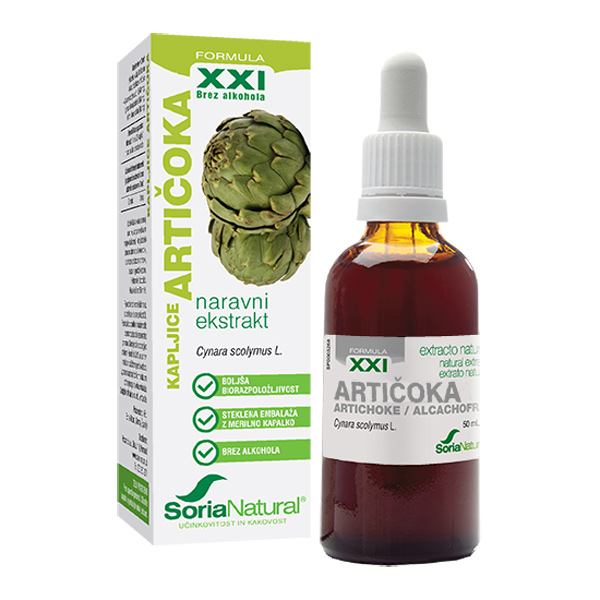 Soria Natural Artičoka XXI, kapljice brez alkohola (50 ml)