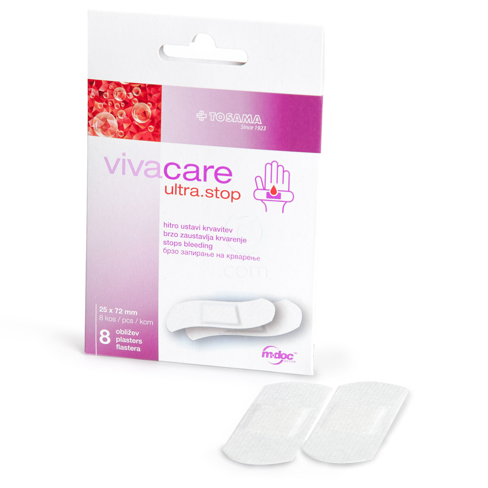 Vivacare Ultra.Stop, 8 obližev (25 x 72 mm)