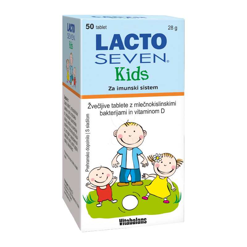 Lactoseven Kids Vitabalans, 50 žvečljivih tablet