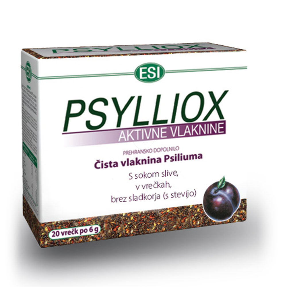 Psylliox aktivne vlaknine, vrečke (20 x 6 g)