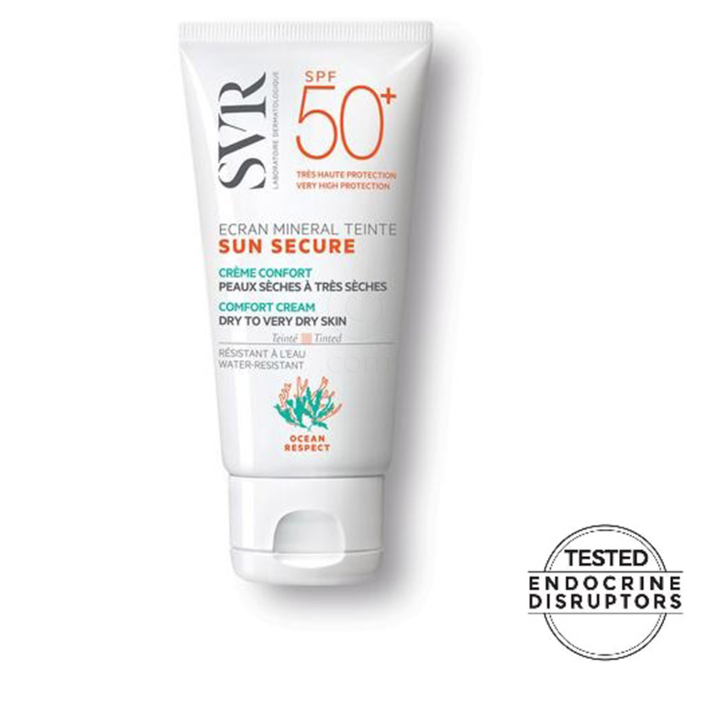 SVR Sun Secure, obarvana mineralna krema za obraz za normalno do mešano kožo - ZF 50+ (50 ml)