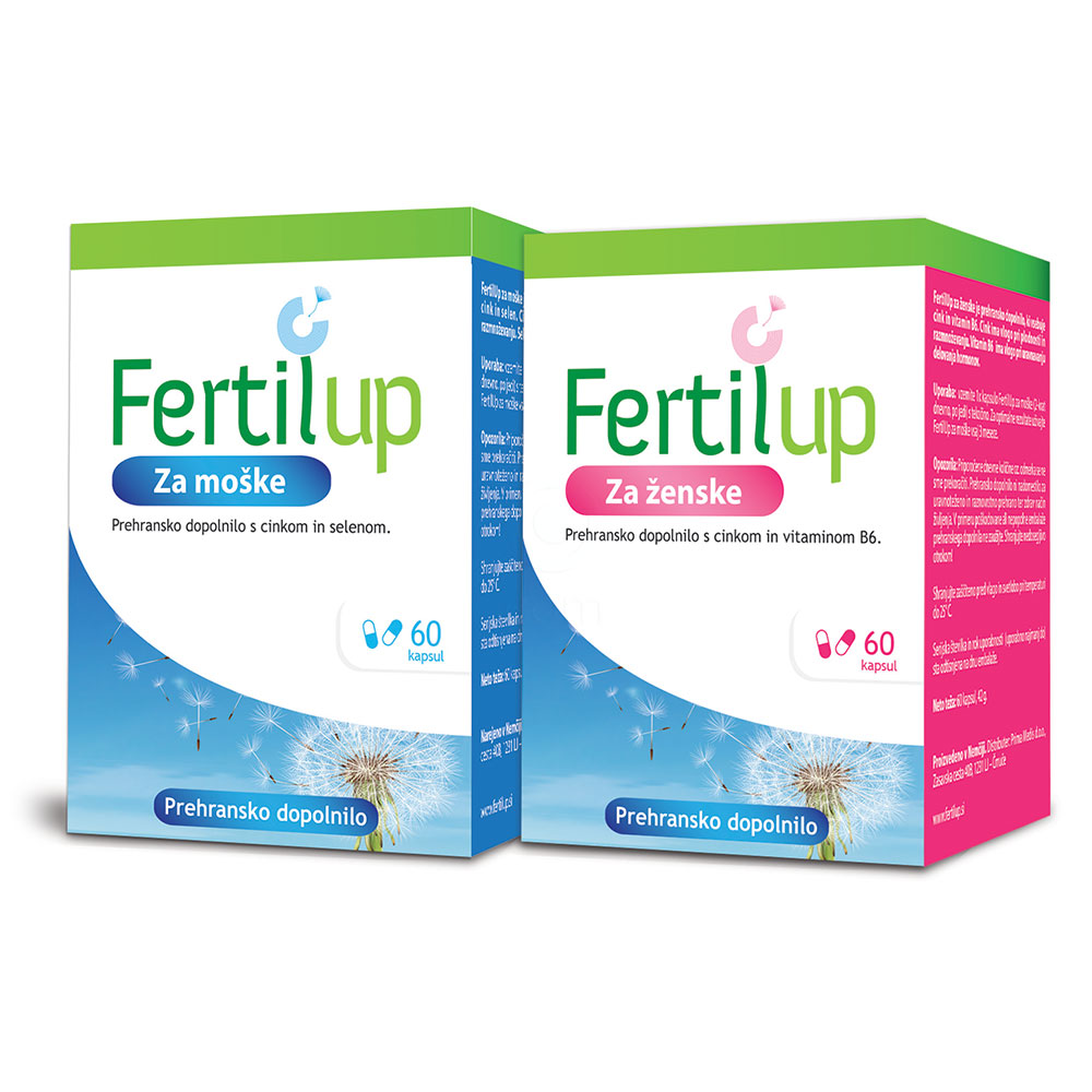FertilUp, paket kapsul za ženske in moške (2 x 60 kapsul)