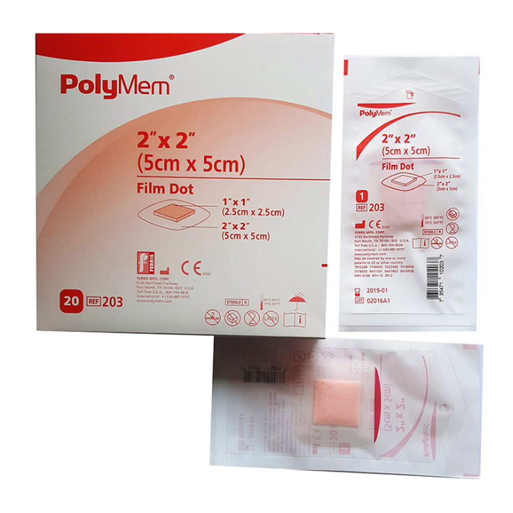 Polymem Film Dot, obliž za rane 2,5x2,5/5x5 cm (20 kosov)