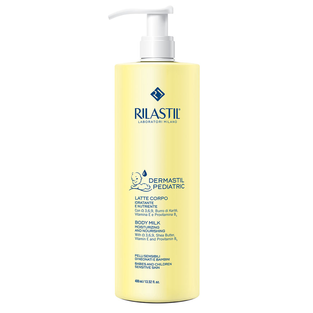 Rilastil Dermastil Pediatric, mleko za obraz in telo - plastenka s pumpico (400 ml) 