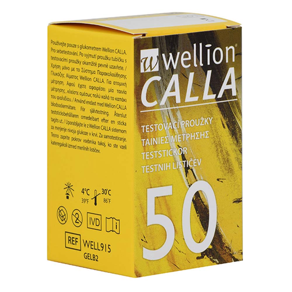 Wellion Calla, 50 testnih lističev + Brezplačni merilnik Calla Light