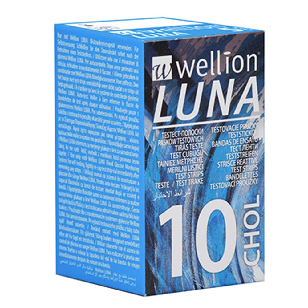Wellion Luna, merilni lističi za holesterol (10 lističev + Darilo: Merilnik Wellion Luna trio)