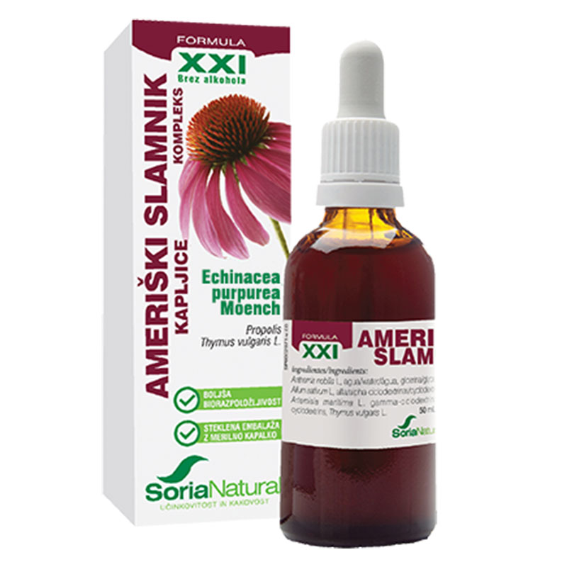 Ameriški Slamnik XXI Soria Natural Kompleks, kapljice brez alkohola (50 ml)