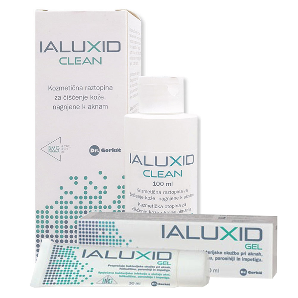 Ialuxid, paket (gel 30 ml in raztopina za čiščenje 100 ml)