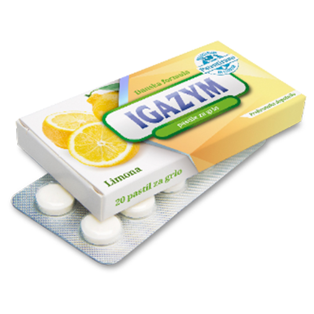 Igazym, pastile za grlo - okus limone (20 pastil)
