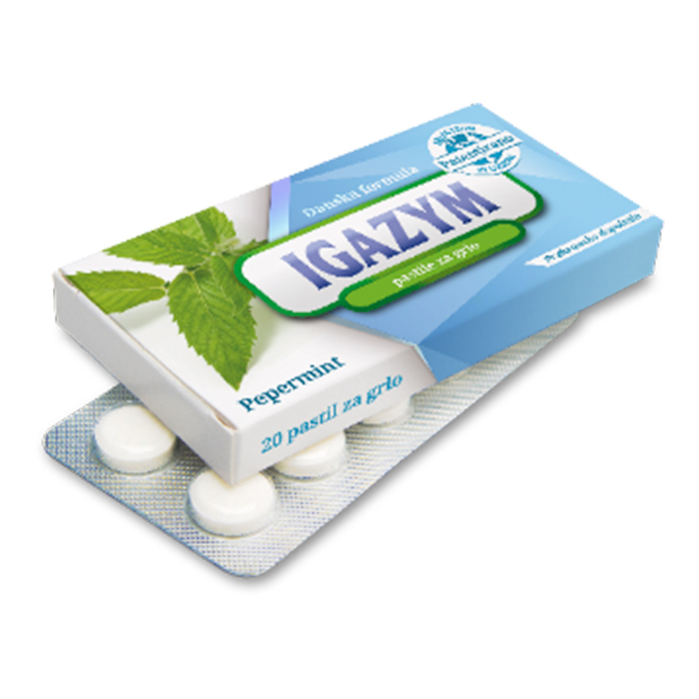 Igazym, pastile za grlo - okus peperminta (20 pastil)