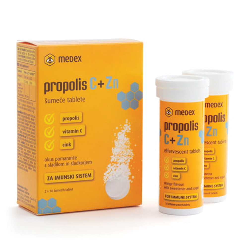Propolis C + Cink Medex, šumeče tablete (20 šumečih tablet)