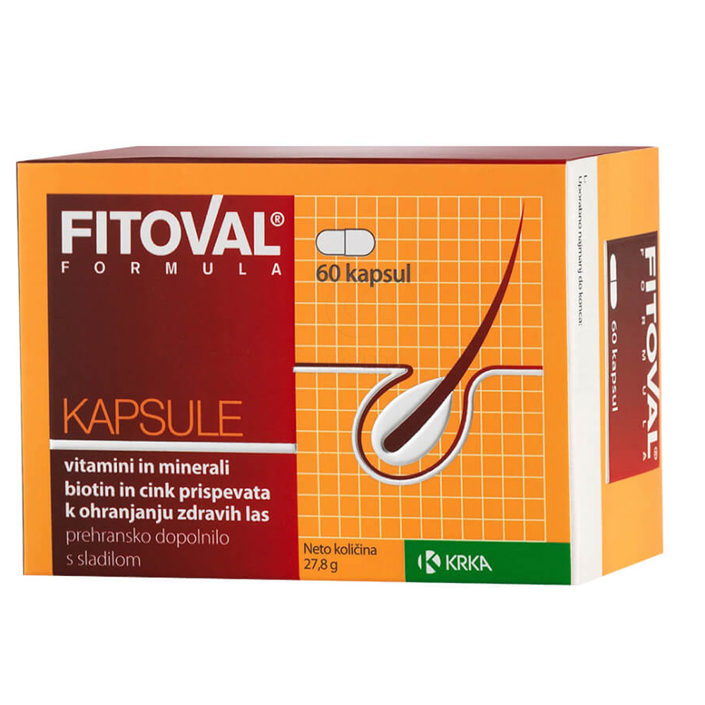 Fitoval Krka, kapsule proti izpadanju las (60 kapsul)