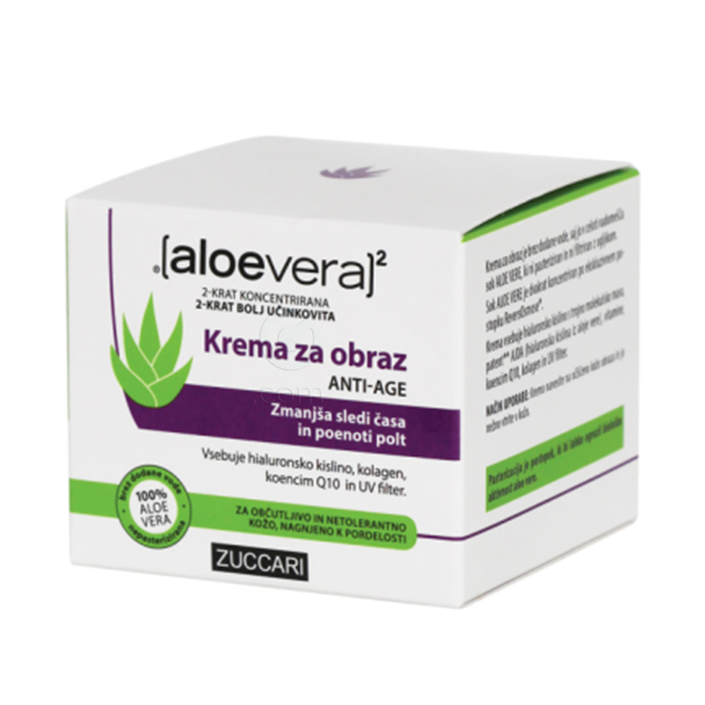 Aloe Vera X2 Zuccari, Anti-age krema za obraz (50 ml)