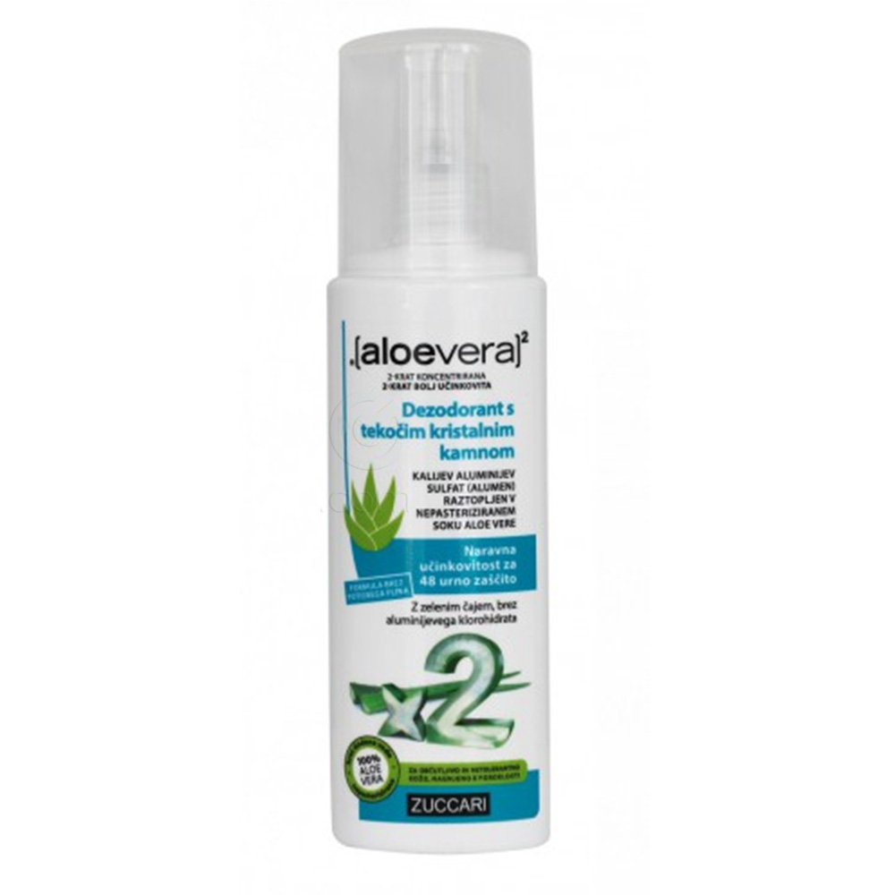 Aloe Vera X2 Zuccari, dezodorant s tekočim kristalnim kamnom (100 ml)