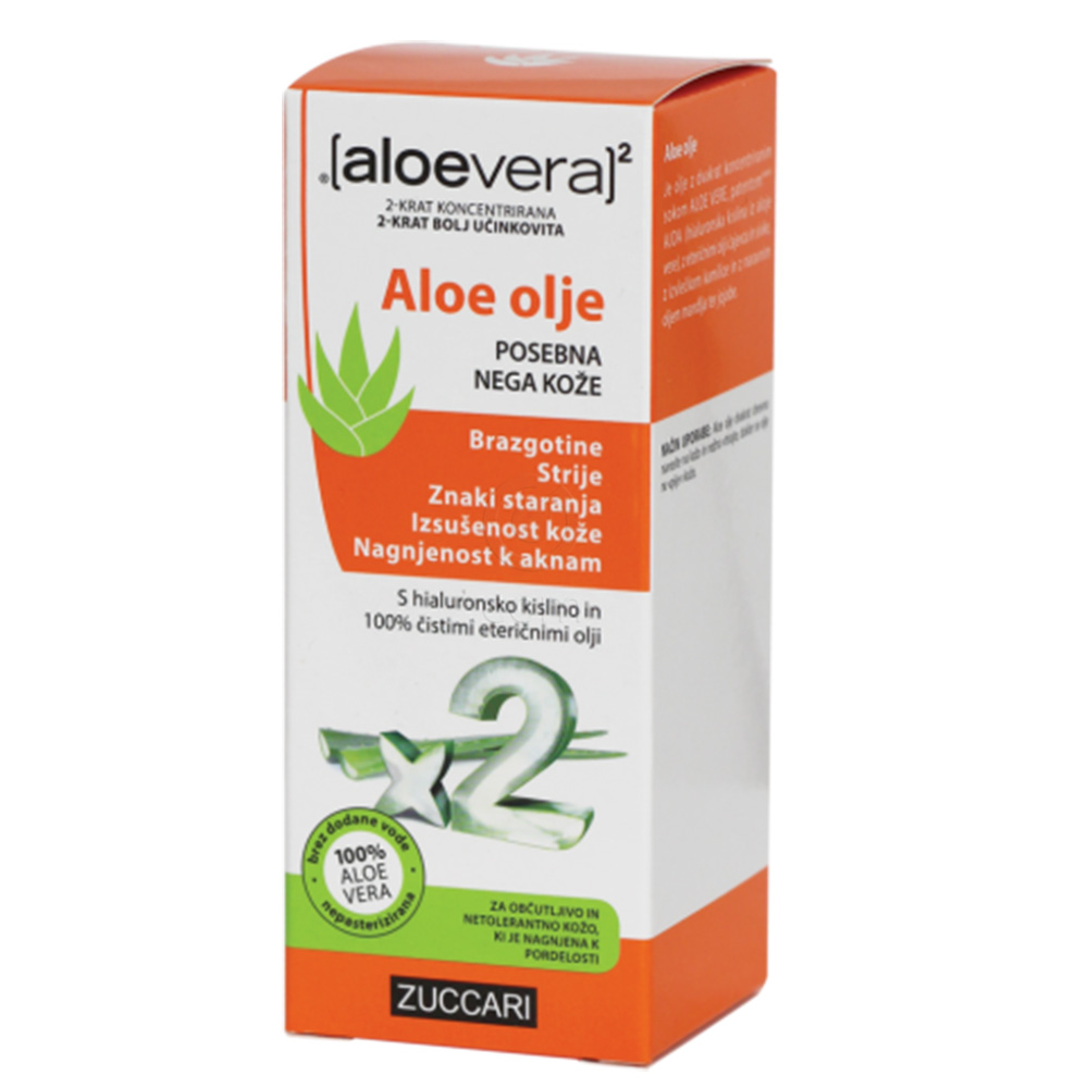 Aloe Vera X2 Zuccari, Aloe olje za nego kože (50 ml)