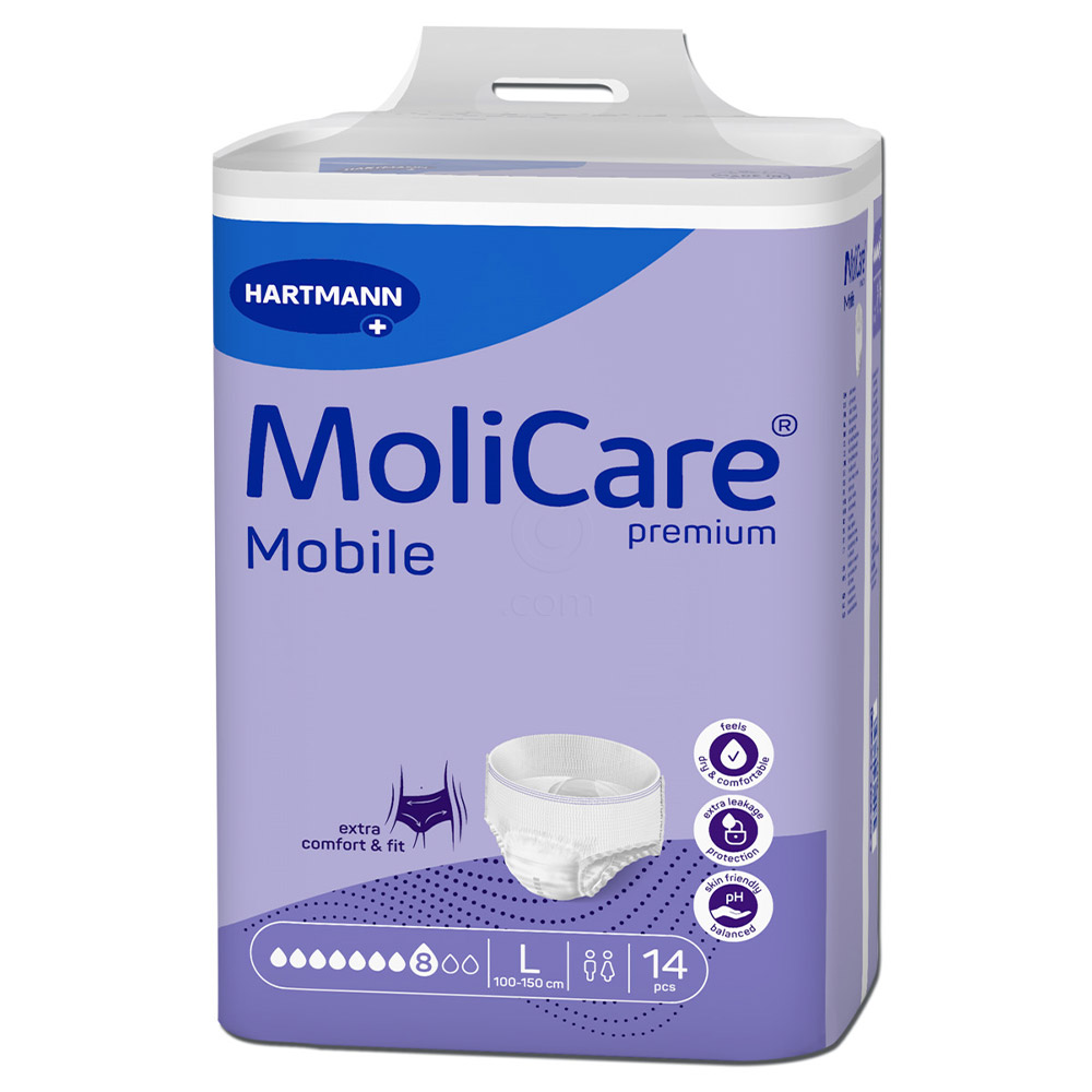MoliCare Premium Mobile 8 kapljic, inkontinenčne hlačke - Large (14 hlačk)