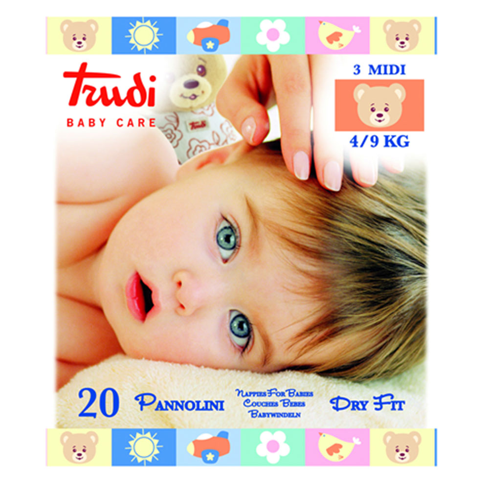 Trudi Baby Care Dry Fit Midi (4-9 kg), 20 plenic