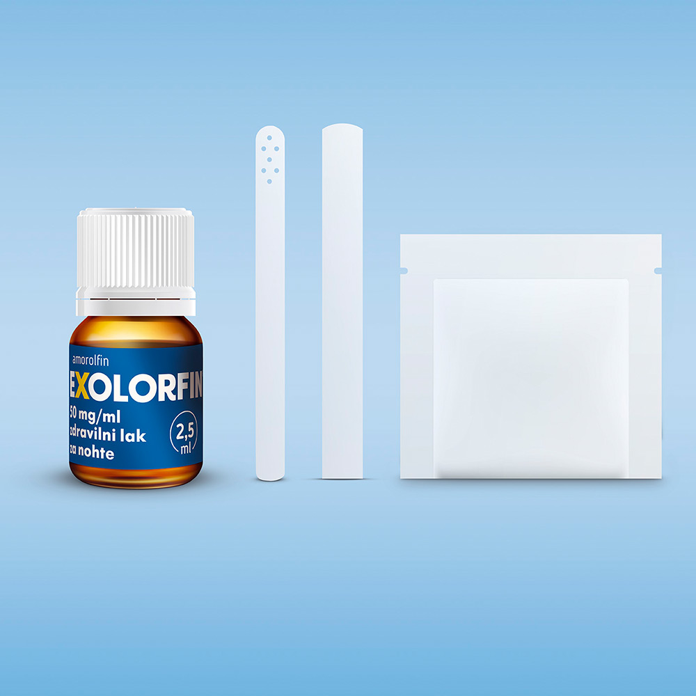 Exolorfin 50 mg/ml, zdravilni lak za nohte (2,5 ml)