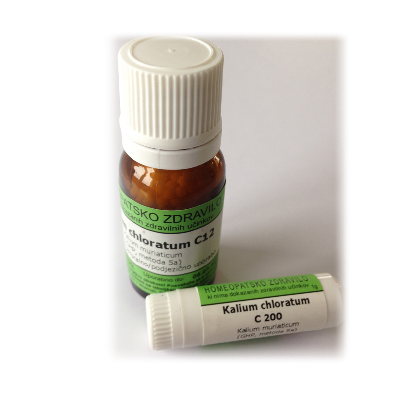 Kalium chloratum, kroglice - 10 g (C12)