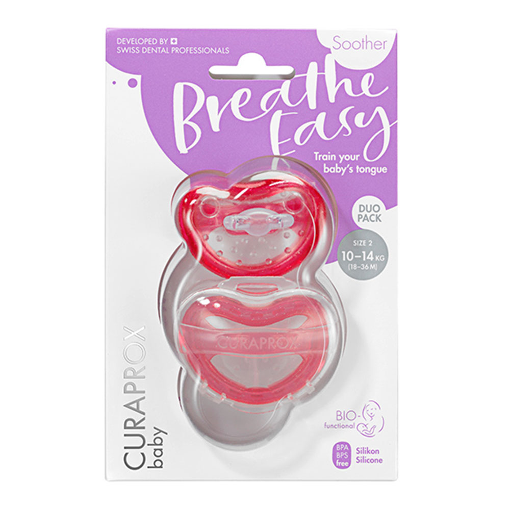 Curaprox Baby duda V2, roza - 18-36 mesecev (2 dudi)
