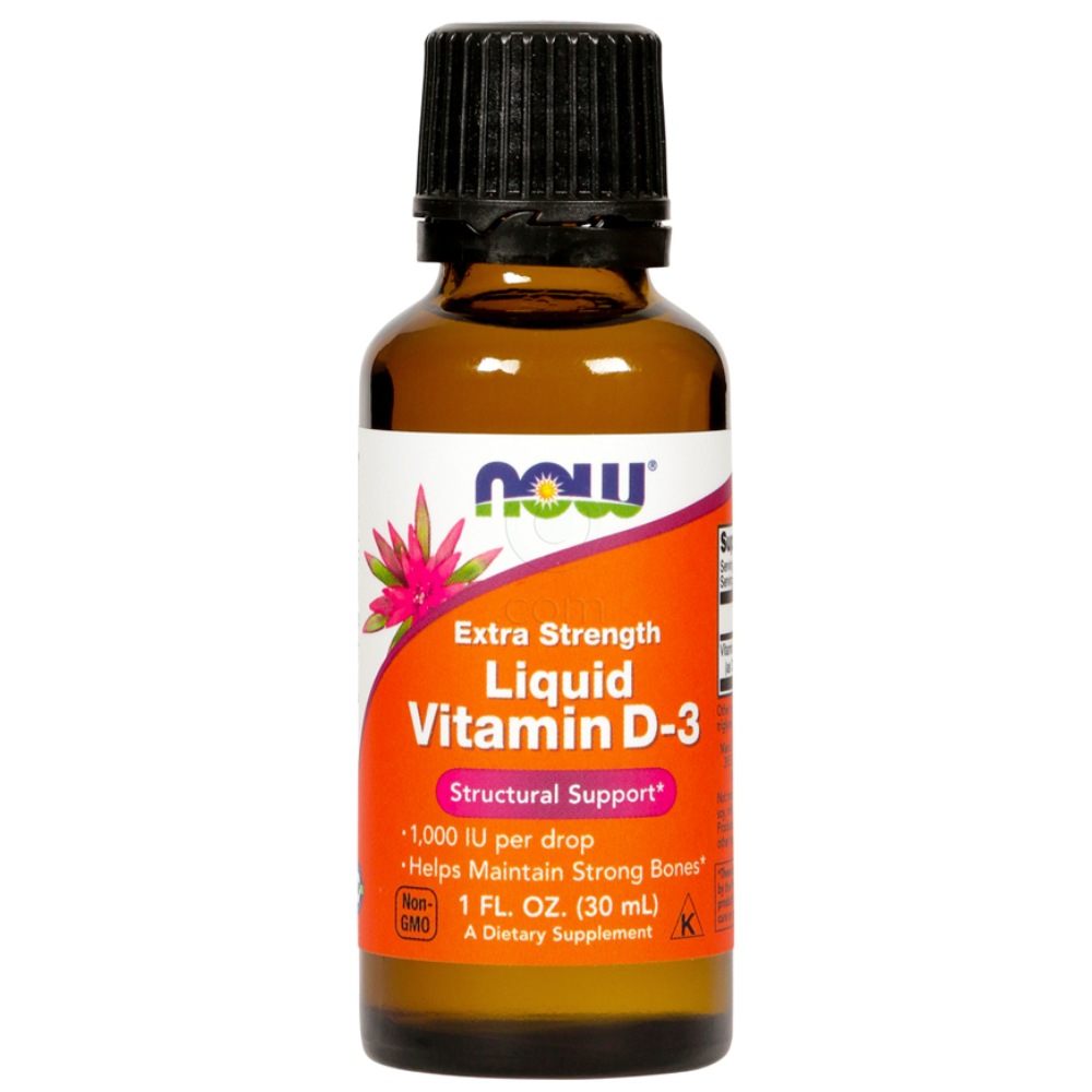 Vitamin D3 25 µg/1000 IE ekstra močan NOW, tekočina (30 ml)