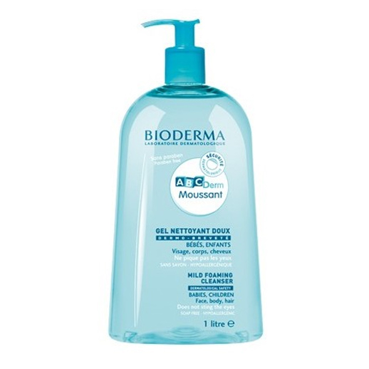 Bioderma ABCDerm Moussant, nežen čistilni gel za lase in kožo (1000 ml)