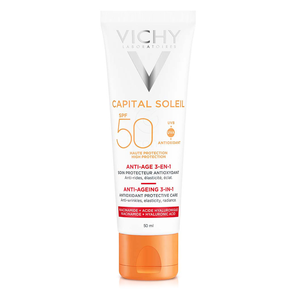Vichy Capital Soleil,krema za zaščito pred soncem z anti-age učinkom za obraz ZF50 (50 ml)