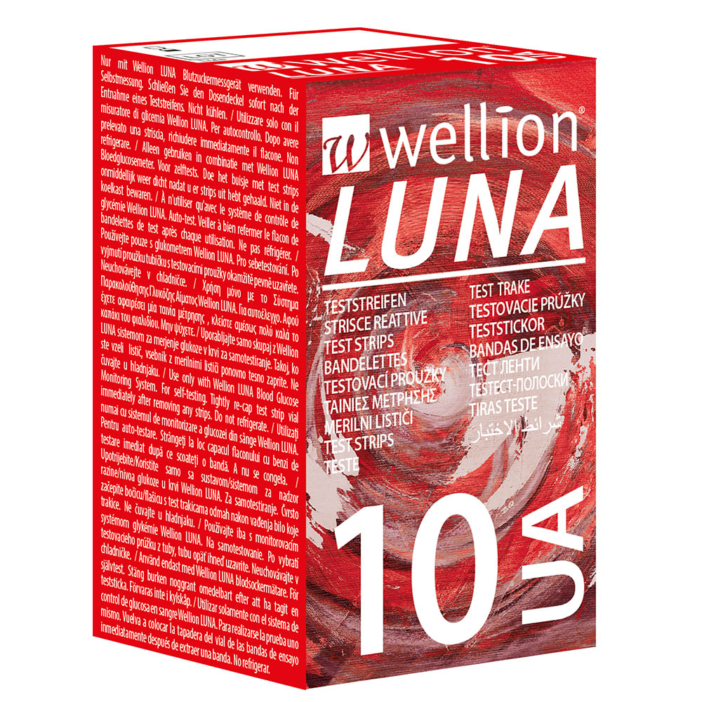 Wellion Luna, merilni lističi za sečno kislino (10 lističev)