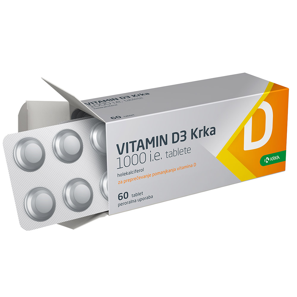 Vitamin D3 Krka 1000 I.E., tablete (60 tablet)