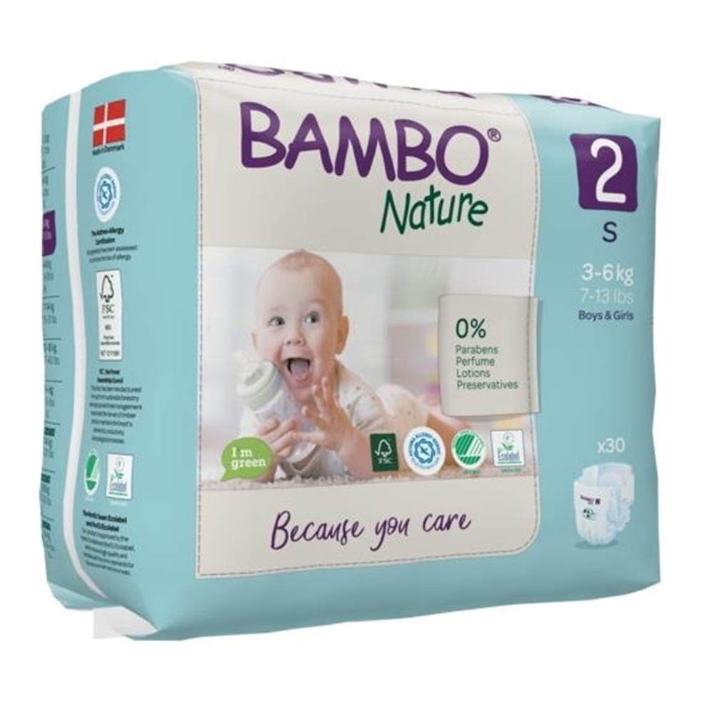 Bambo Nature 2 Mini S, otroška plenička 3-6 kg (30 plenic)