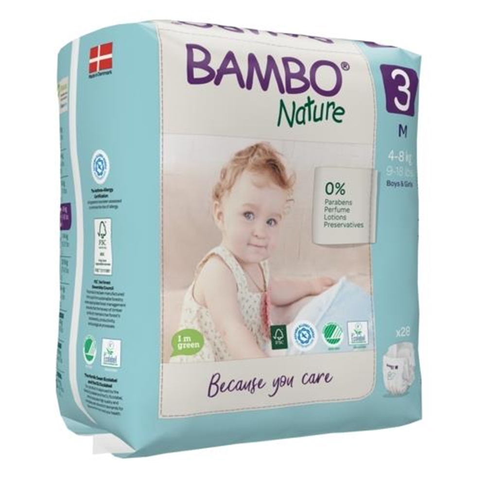 Bambo Nature 3 Midi M, otroške pleničke - 4-8 kg (28 plenic)