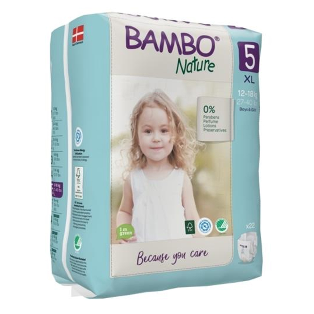 Bambo Nature 5 Junior XL, otroške pleničke - 12-18 kg (22 plenic)