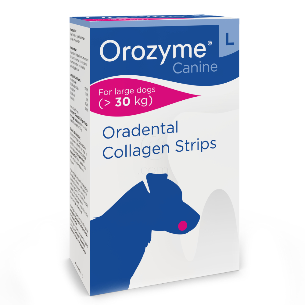 Orozyme Canine L, encimski kolagenski trakovi za žvečenje za majhne pse nad 30 kg (141 g)
