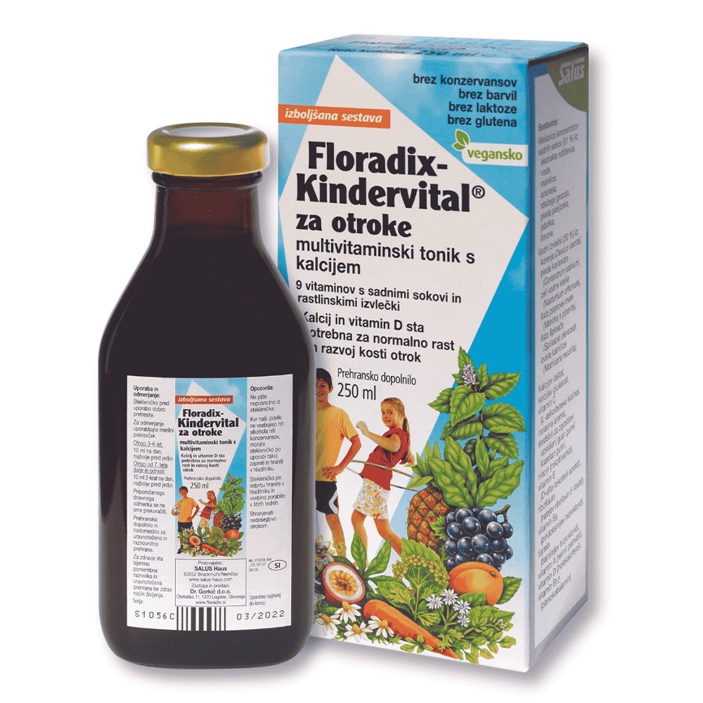 Floradix Kindervital, multivitaminski tonik s kalcijem (250 ml)
