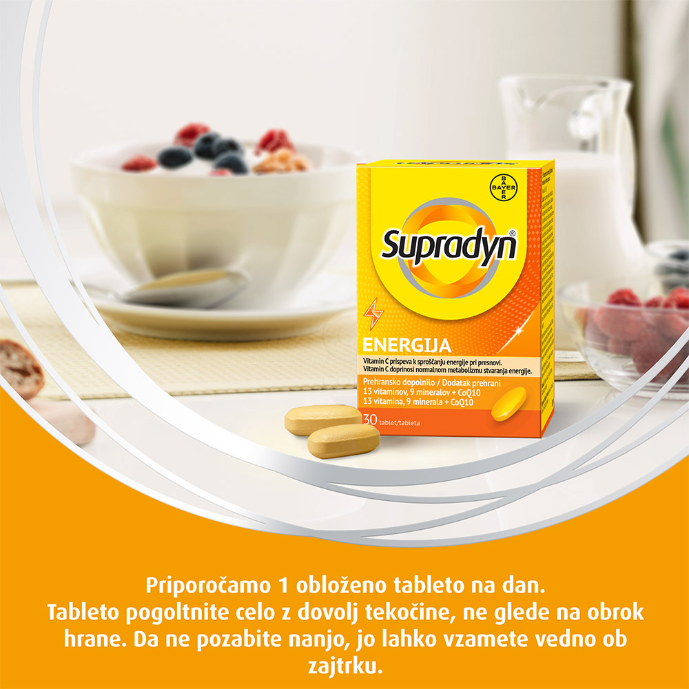 Supradyn Energija Q10, filmsko obložene tablete (30 tablet)