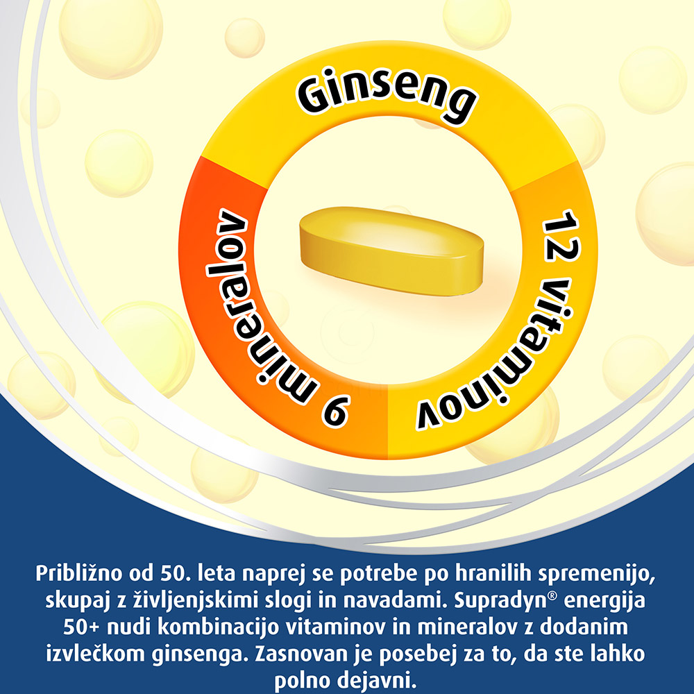 Supradyn Energija 50+, filmsko obložene tablete (30 tablet)