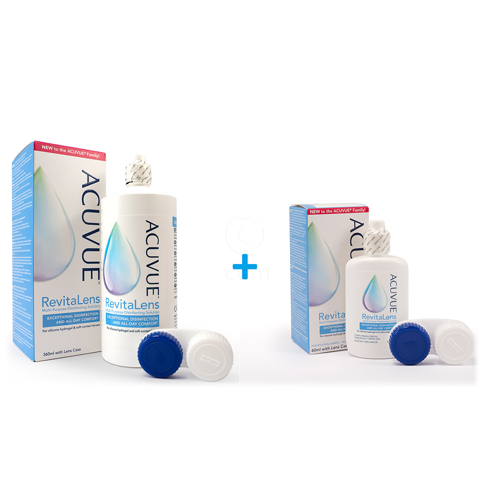 Acuvue RevitaLens, večnamenska razkuževalna raztopina za mehke kontaktne leče - paket (360 ml + 60 ml)
