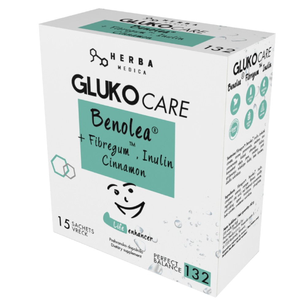 GlukoCare Herba Medica, prašek za pripravo napitka z okusom pomaranče (15 x 5,33 g)