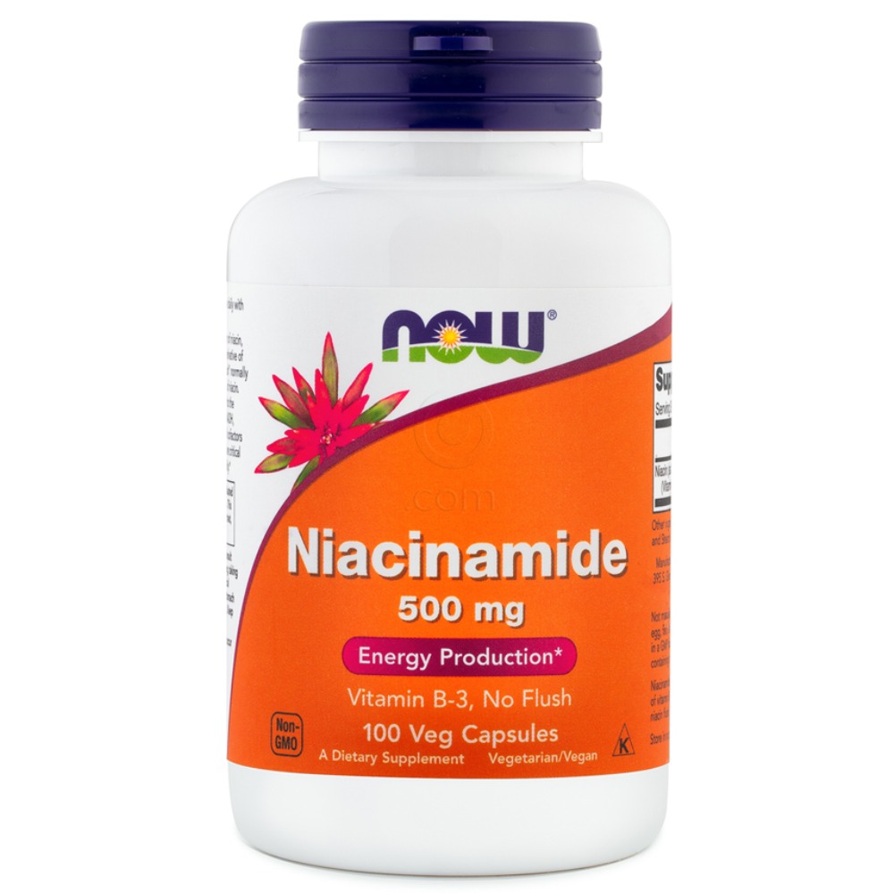 Niacin (Niacinamid) 500 mg NOW, vegetarijanske kapsule (100 kapsul)