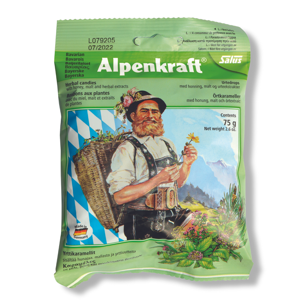 Floradix Alpenkraft, zeliščni bonboni z medom (75 g)