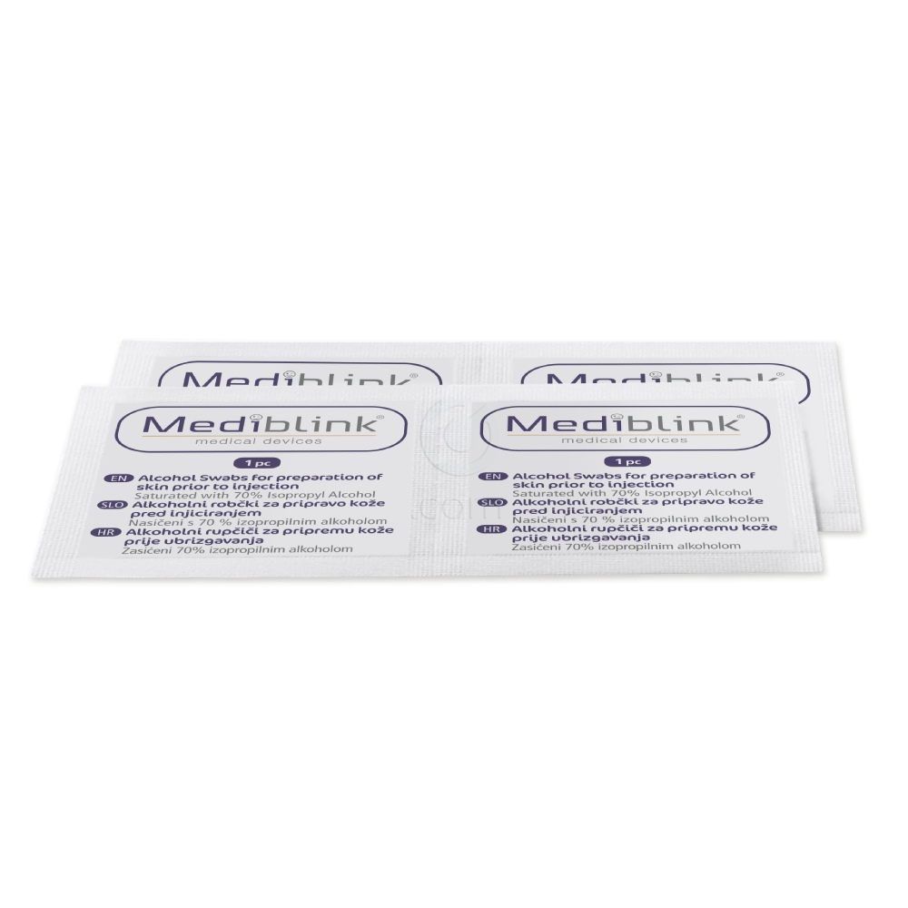 Mediblink M140, alkoholni robčki (100 robčkov)