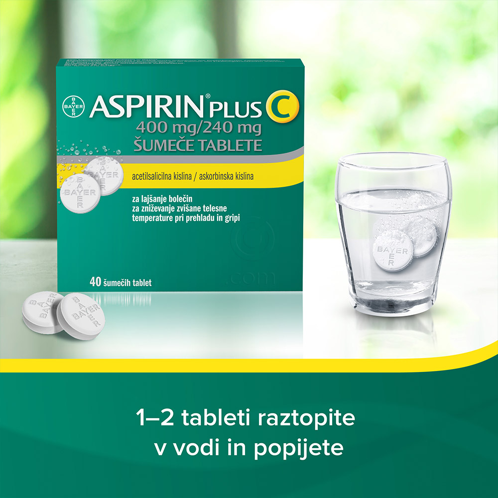 Aspirin plus C 400 mg/240 mg, 40 šumečih tablet